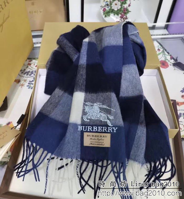 BURBERRY巴寶莉 2018官網最新款 情侶款 格紋羊絨圍巾 LLWJ6933